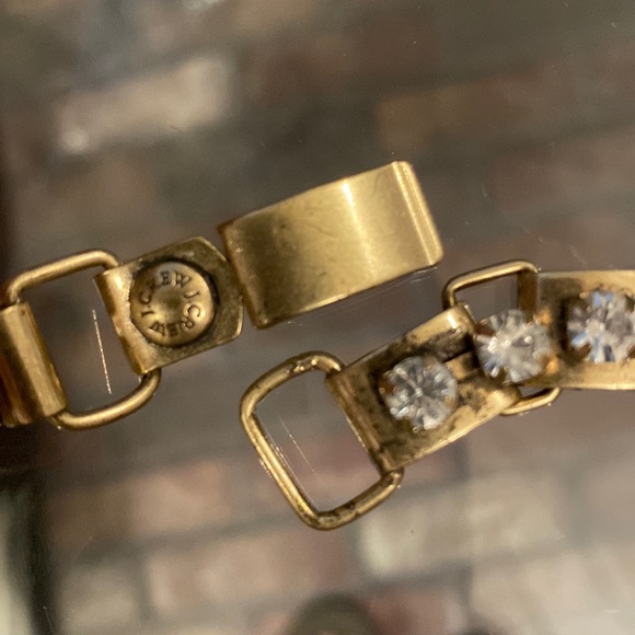 J CREW - necklace: gold tone w asymmetrical chunks & rhinestones throughout - Picture 5 of 16